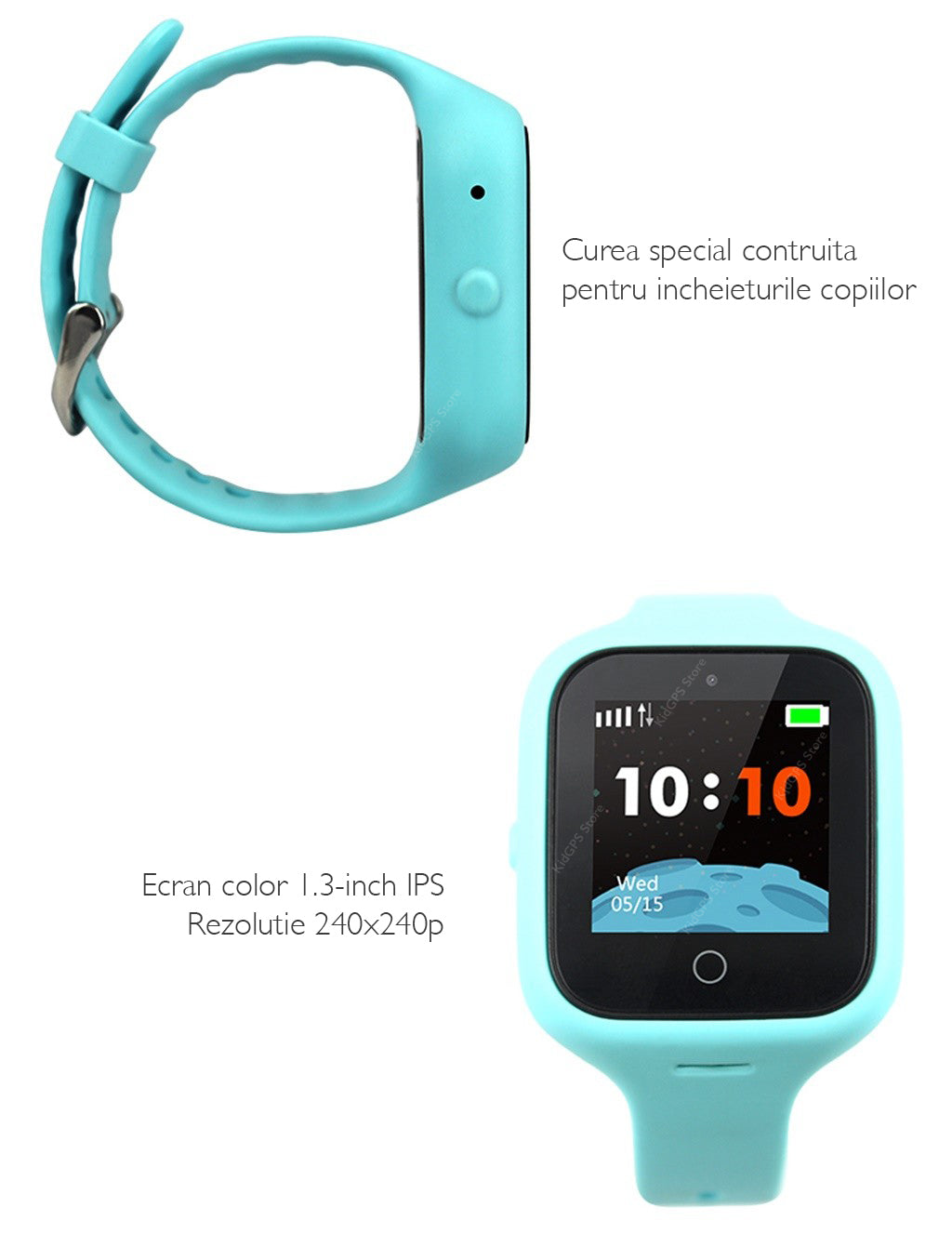 Ceas smartwatch copii TechONE S66A, Roz Ceas smartwatch copii TechONE S66A, Roz